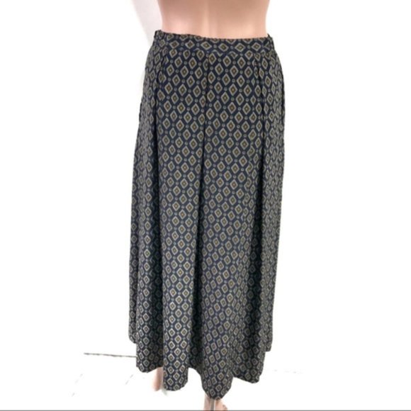 La Chine Classic Balinda Wang Navy Painted Maxi Skirt Size 6 - Picture 7 of 8
